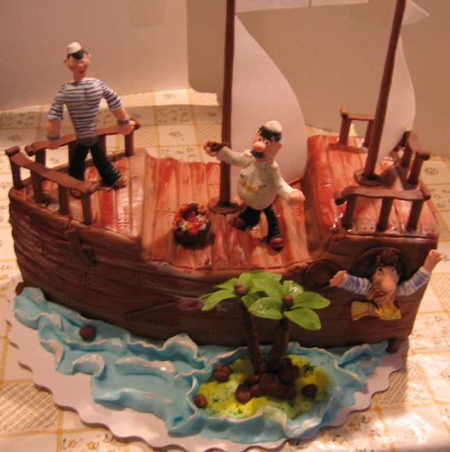 капитан Врунгель, шхуна БЕДА, детские торты, торты для мальчиков, торт для мальчика